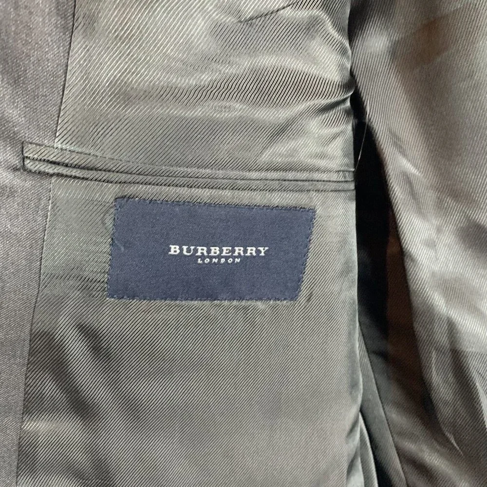 Burberry Blazer Jacket Men's 43 L Gray Wool Single Breasted Notch Lapel 8252‎